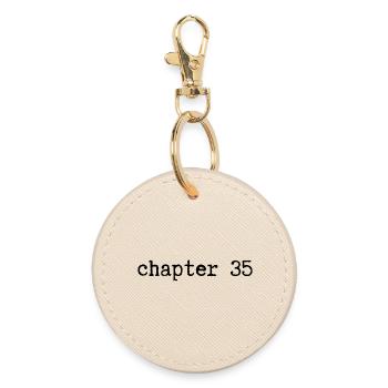 chapter 35 Birthday - Round Keyring - oyster - Front