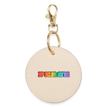 Rainbow Peace  - Round Keyring - oyster - Front