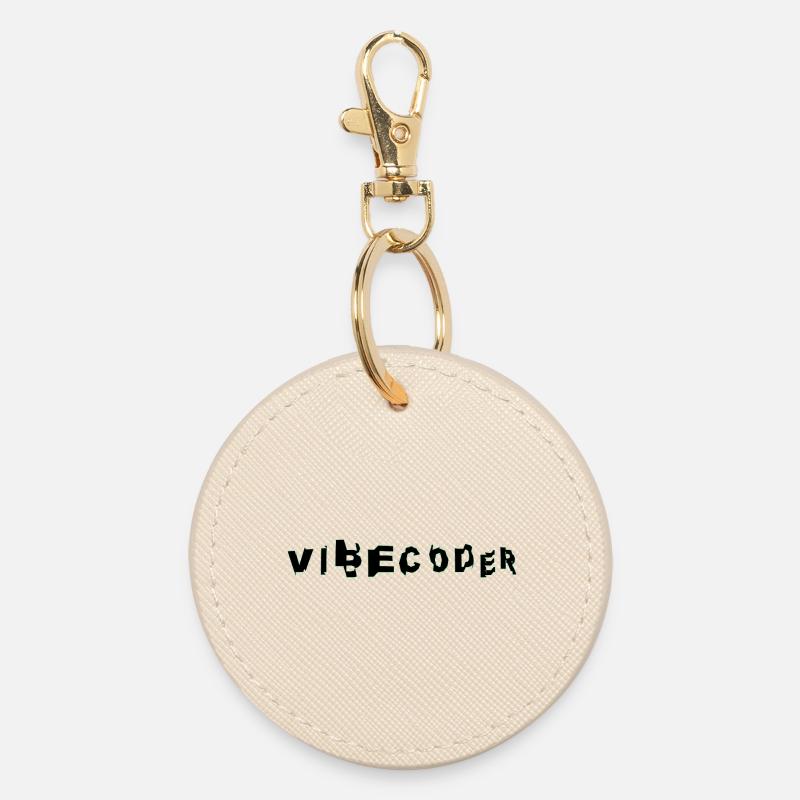 VibeCoder Glitch Neon - Runder Schlüsselanhänger - Auster