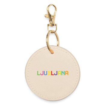 LJUBLJANA Slovenia Slowenien - Round Keyring - oyster - Front