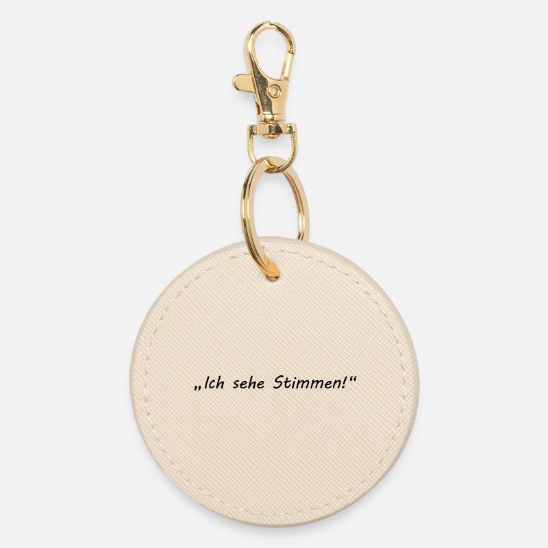 I do agree - psycho - Round Keyring - oyster