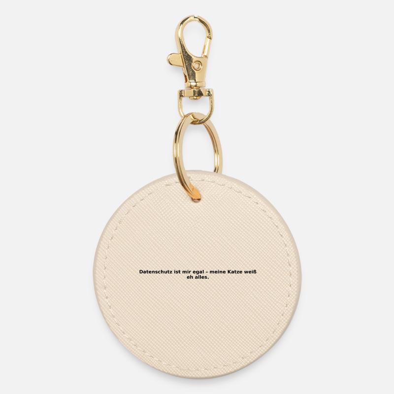 Design_Katze_Datenschutz - Round Keyring - oyster