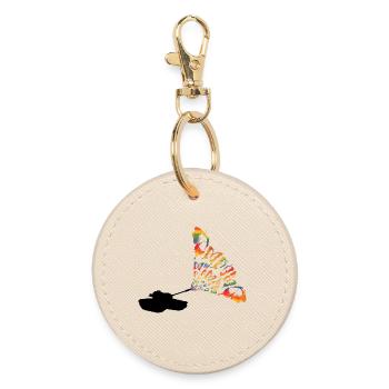 Papillons de réservoir - Porte-clés rond - huître - Devant