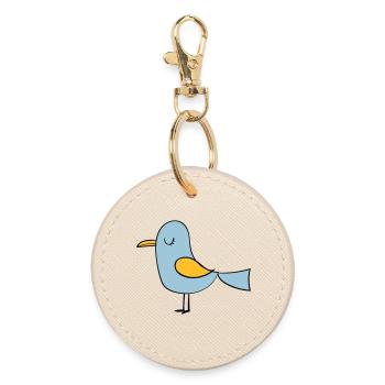 bird - Round Keyring - oyster - Front