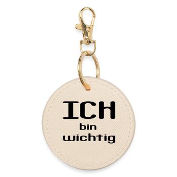ICH bin wichtig - Runder Schlüsselanhänger - Auster - Vorne