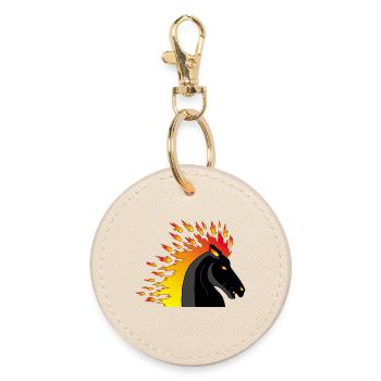 Cheval de feu - Porte-clés rond - huître - Devant