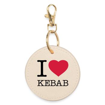 I LOVE KEBAB - Round Keyring - oyster - Front