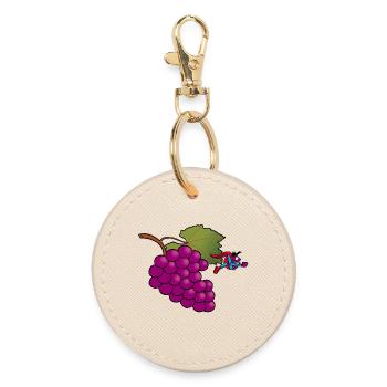 Raisin super héros ! - Porte-clés rond - huître - Devant