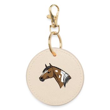Horse Portrait - Round Keyring - oyster - Front