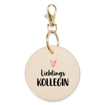 Lieblings Kollegin Beruf Arbeit Freundschaft - Runder Schlüsselanhänger - Auster - Vorne