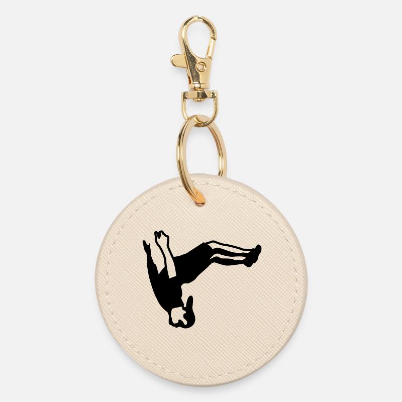 free running - Round Keyring - oyster