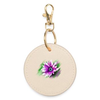 Flower - Round Keyring - oyster - Front