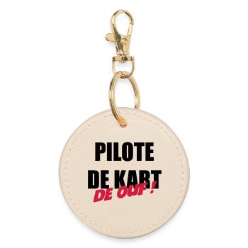Karting / Kart / Go-Kart / Sport / Driver - Round Keyring - oyster - Front