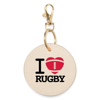 I love Rugby - Porte-clés rond - huître - Devant
