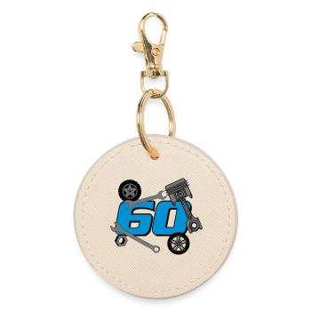 60e anniversaire, tournevis ./+ - Porte-clés rond - huître - Devant