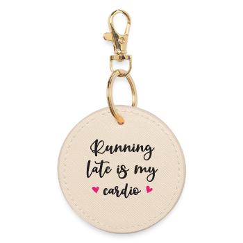 Courir tard est mon cardio - Porte-clés rond - huître - Devant