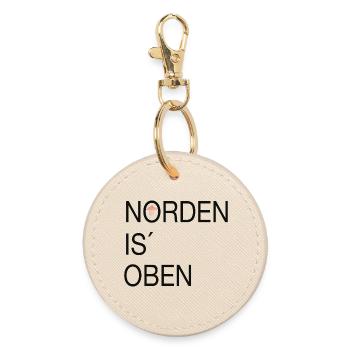 Norden is oben - Runder Schlüsselanhänger - Auster - Vorne