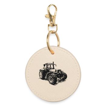 Alter Deutz Traktor - Runder Schlüsselanhänger - Auster - Vorne