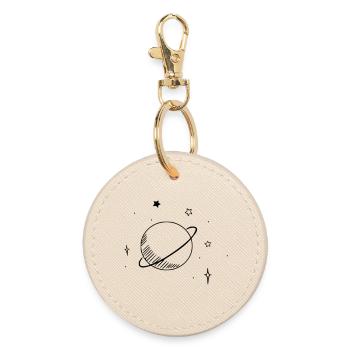 Astronomy - Planet and Stars - Round Keyring - oyster - Front