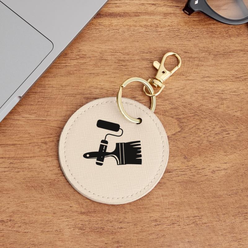 Tool painter roller and brush logo Round Keyring