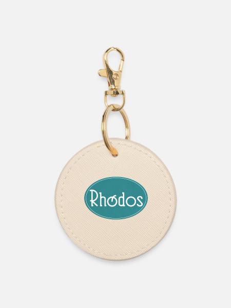 Rhodos Insel Retro Logo - Runder Schlüsselanhänger - Auster
