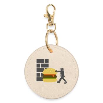 Burger Fast food Logistic - Round Keyring - oyster - Front