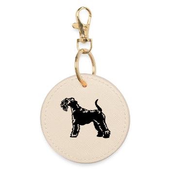 Kerry Blue Terrier - Round Keyring - oyster - Front