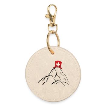 Schweiz - Schweizer Berge - Runder Schlüsselanhänger - Auster - Vorne