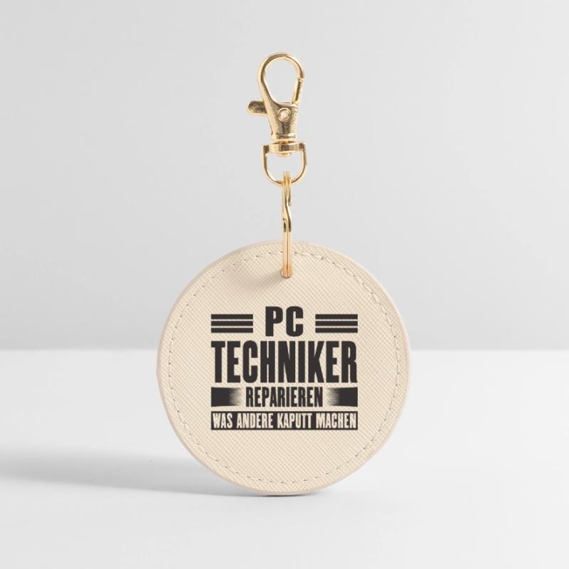 Service Technician Support Solution Quote Service PC Round Keyring