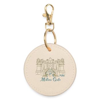 Mdina Gate, Malta - Runder Schlüsselanhänger - Auster - Vorne