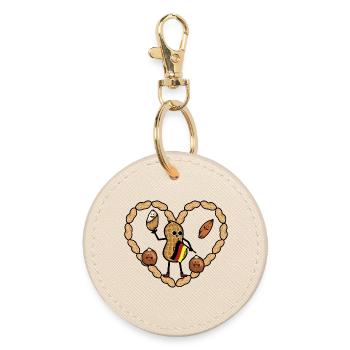 German Nut Peanut German Flag Nuts - Round Keyring - oyster - Front