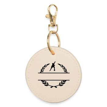 Skate in laurel wreath monogram - Round Keyring - oyster - Front