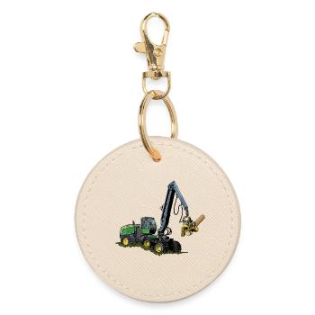 Harvester, Timber Harvester - Round Keyring - oyster - Front