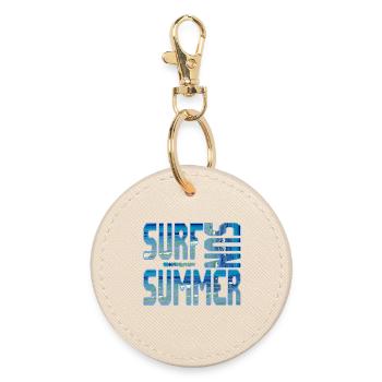 Summer Surf Blue Beach Sea Water Sun - Round Keyring - oyster - Front
