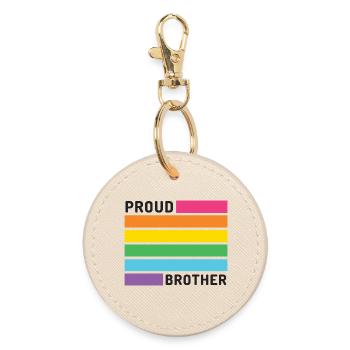 Pride Month LGBT - Stolzer Bruder - Runder Schlüsselanhänger - Auster - Vorne
