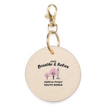 South Korea, Relax, Homigot Peninsula Lighthouse - Round Keyring - oyster - Front