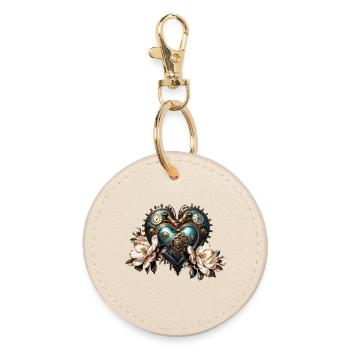 Wonderful steampunk heart - Round Keyring - oyster - Front