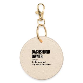 Dackel - Runder Schlüsselanhänger - Auster - Vorne