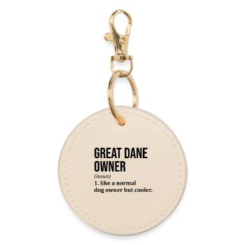 Great Dane - Round Keyring - oyster - Front