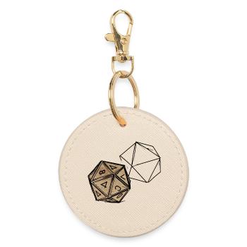 Cube RPG peint – Conception artistique des dés - Porte-clés rond - huître - Devant