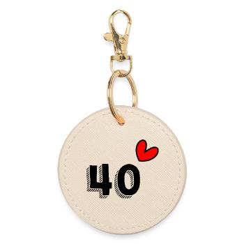 40. 40 YEARS. 40th ANNIVERSARY. 40 YEARS ANNIVERSARY. - Round Keyring - oyster - Front