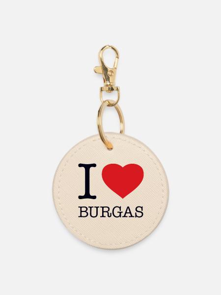 I LOVE BURGAS - Runder Schlüsselanhänger - Auster