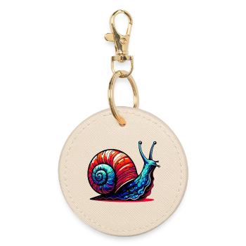 Schnecke - Runder Schlüsselanhänger - Auster - Vorne