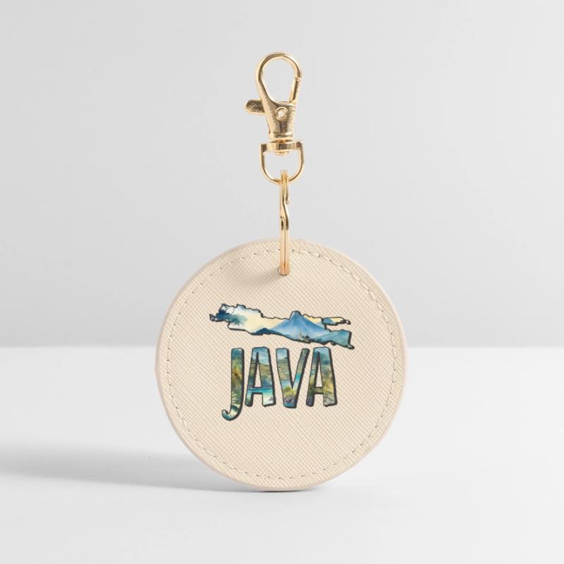 Carte aquarelle Java Porte-clés rond
