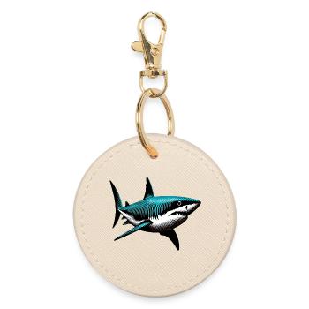 Shark - Round Keyring - oyster - Front