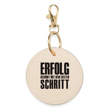 Erfolg Spruch für Gründer Unternehmer Startup - Runder Schlüsselanhänger - Auster - Vorne
