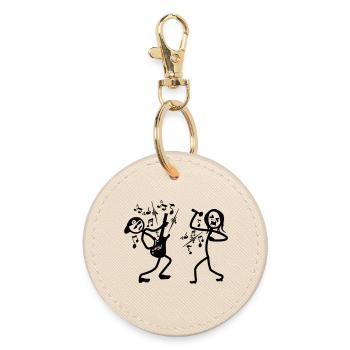 Guitarist and singer - Round Keyring - oyster - Front