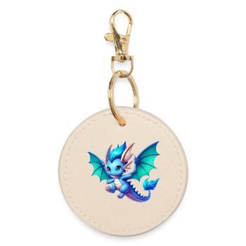 Dragon - Round Keyring - oyster - Front