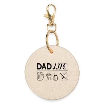 Dad Life – Humorvolles und Authentisches Papa Desi - Runder Schlüsselanhänger - Auster - Vorne