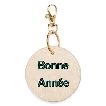HAPPY NEW YEAR. NEW YEAR'S EVE. NEW YEAR - Round Keyring - oyster - Front